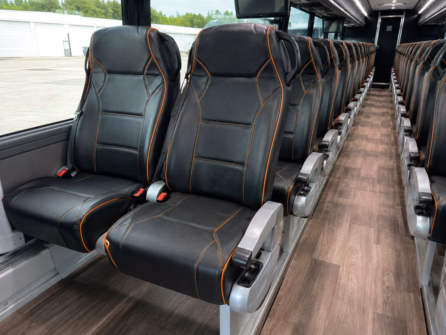 56 passenger charter bus inside