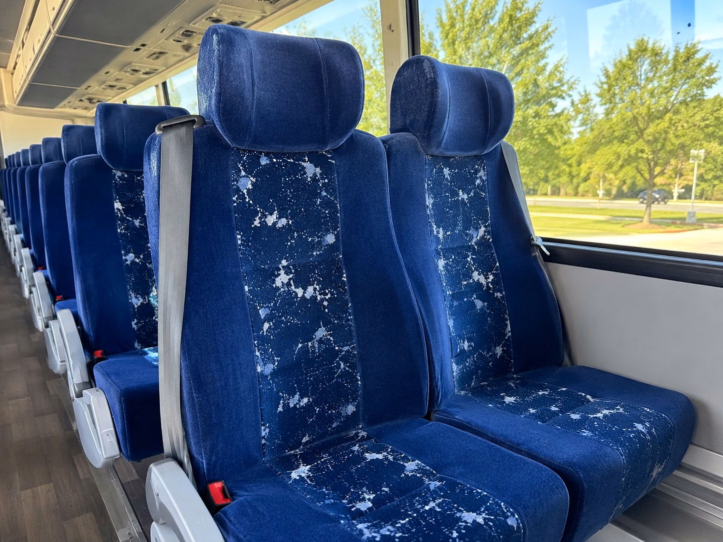 56 passenger charter bus interior