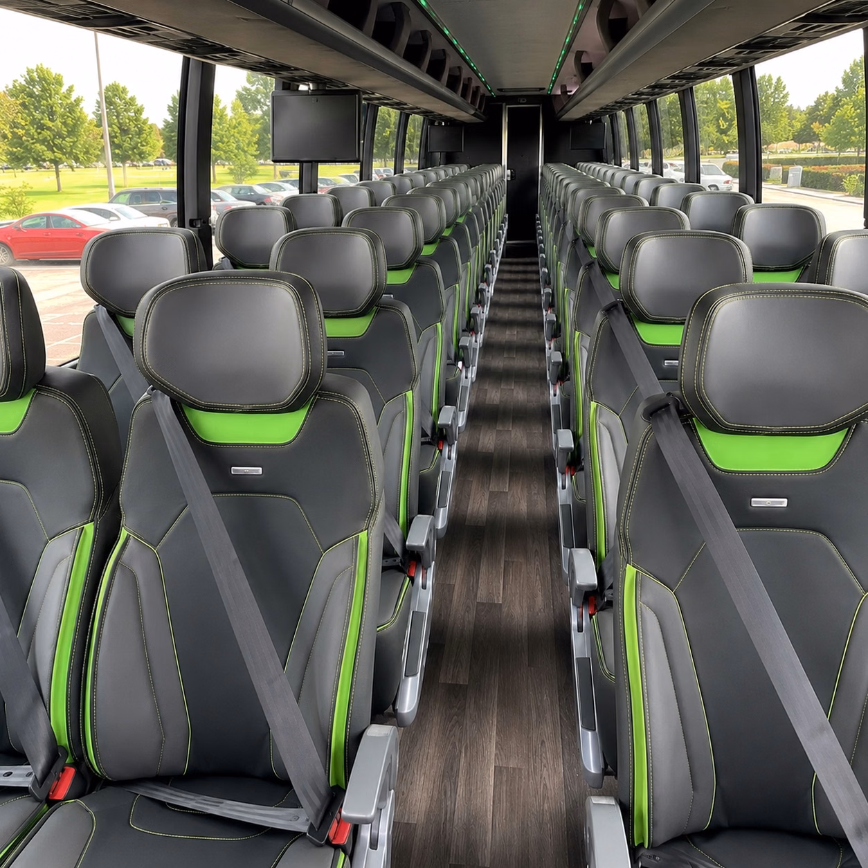 santa ana charter bus rental interior